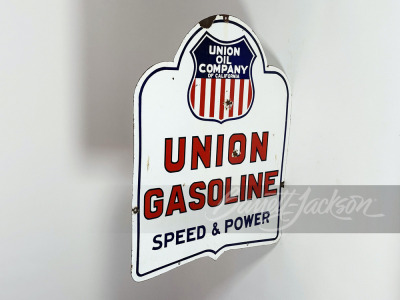 1930S UNION GASOLINE SPEED & POWER PORCELAIN SIGN - 2