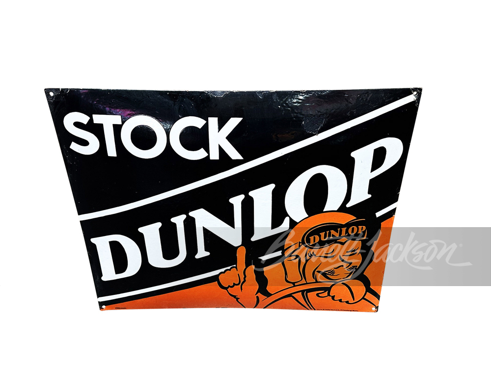 1930S STOCK DUNLOP TIRES PORCELAIN SIGN