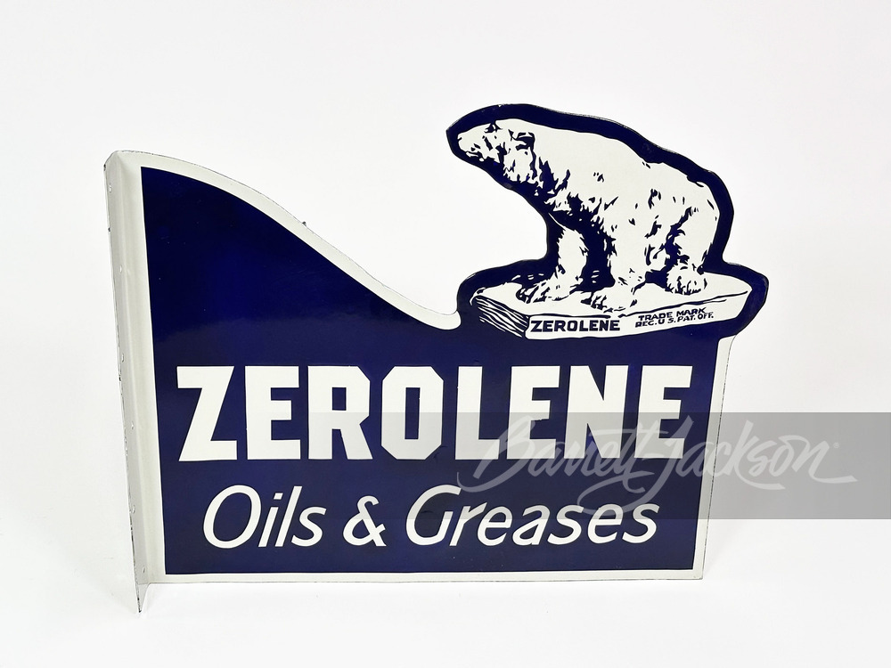 1930S ZEROLENE OILS & GREASES PORCELAIN SIGN