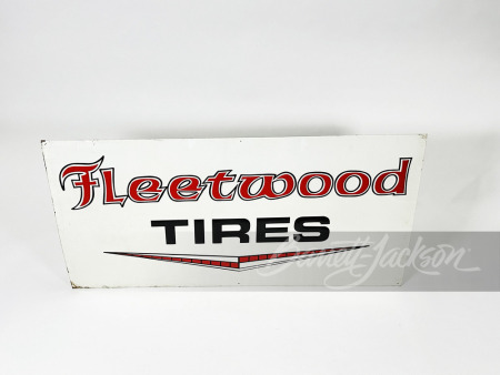 1950S FLEETWOOD TIRES EMBOSSED TIN SIGN