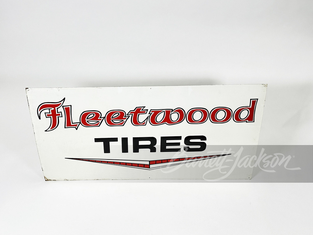 1950S FLEETWOOD TIRES EMBOSSED TIN SIGN