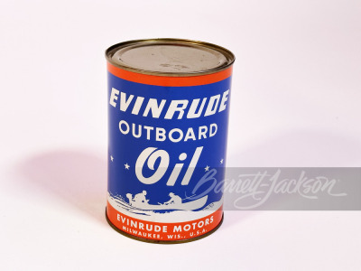 1940S EVINRUDE OUTBOARD OIL METAL QUART CAN