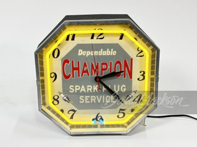 1930S-40S CHAMPION SPARK PLUGS NEON CLOCK