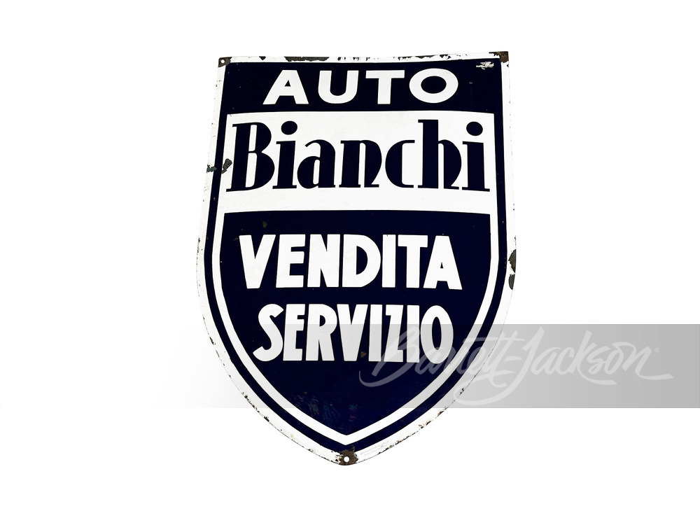 LATE 1950S AUTO BIANCHI PORCELAIN SIGN