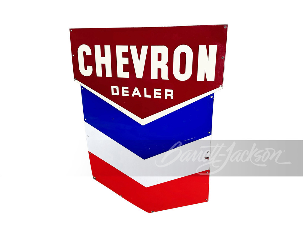 1950S CHEVRON DEALER PORCELAIN SIGN