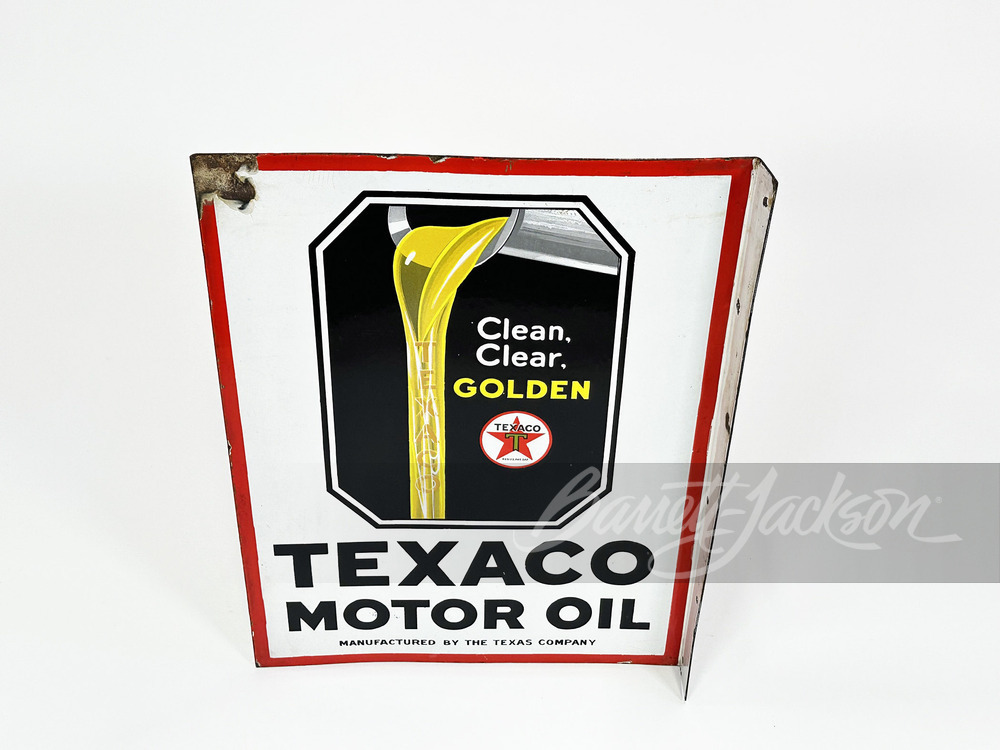 1930S TEXACO MOTOR OIL PORCELAIN SIGN