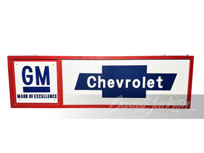 1960S-70S GM CHEVROLET WOOD-PAINTED SIGN.