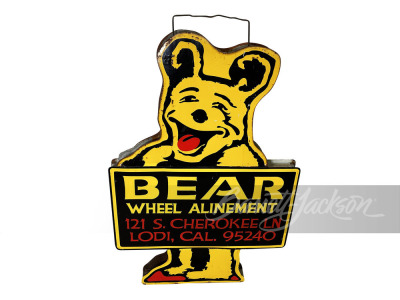 LATE 1950S-EARLY '60S BEAR WHEEL ALINEMENT TIN SIGN - 2