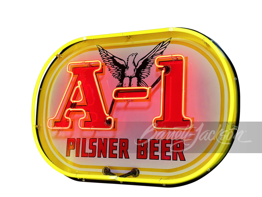 1950S A-1 PILSNER BEER NEON PORCELAIN SIGN