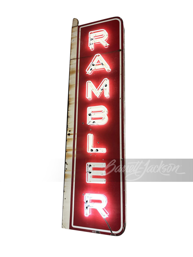 LARGE 1950S NASH RAMBLER PORCELAIN SIGN