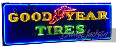 CIRCA 1940S GOODYEAR TIRES PORCELAIN SIGN WITH NEON