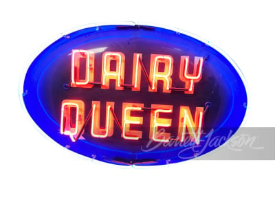 1958 DAIRY QUEEN TIN WITH NEON SIGN