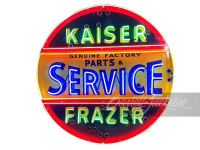 KAISER-FRAZER GENUINE PARTS-SERVICE PORCELAIN WITH NEON SIGN - 2