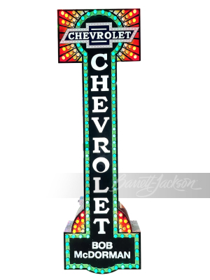 CUSTOM 1920S-STYLE CHEVROLET ANIMATED TIN SIGN