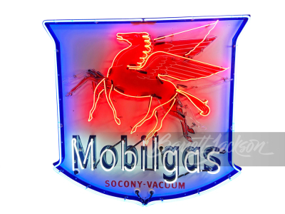 1930S MOBILGAS PORCELAIN WITH ANIMATED NEON SIGN - 2