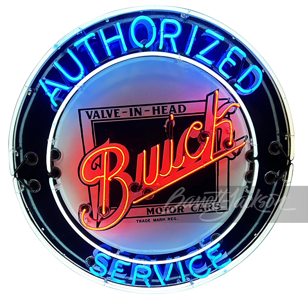 1940S BUICK PORCELAIN SIGN WITH NEON