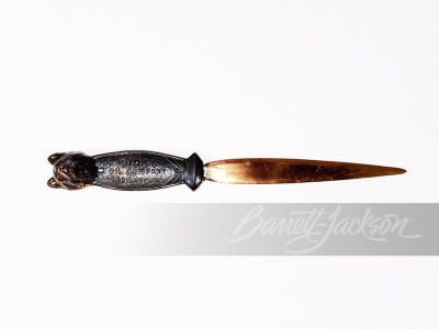 CIRCA 1930S HUSKY OIL COMPANY BRONZE LETTER OPENER