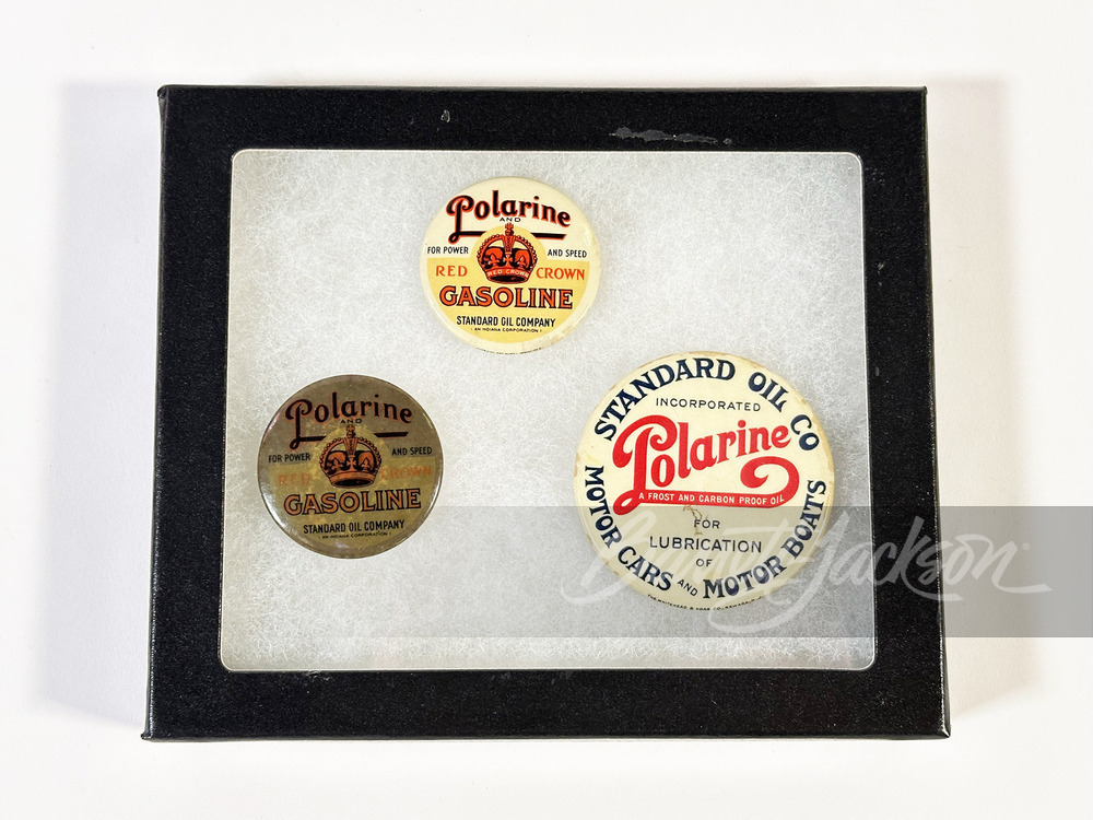 LOT OF THREE 1920S STANDARD POLARINE CELLULOID PINS