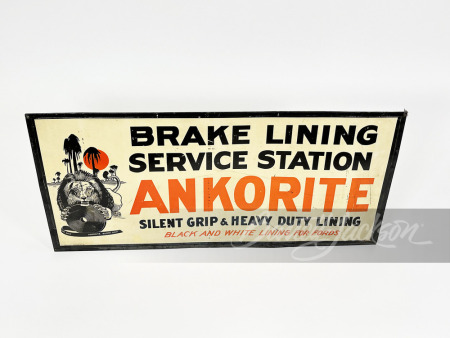 1918 ANKORITE BRAKE LINING SERVICE CARDBOARD SIGN