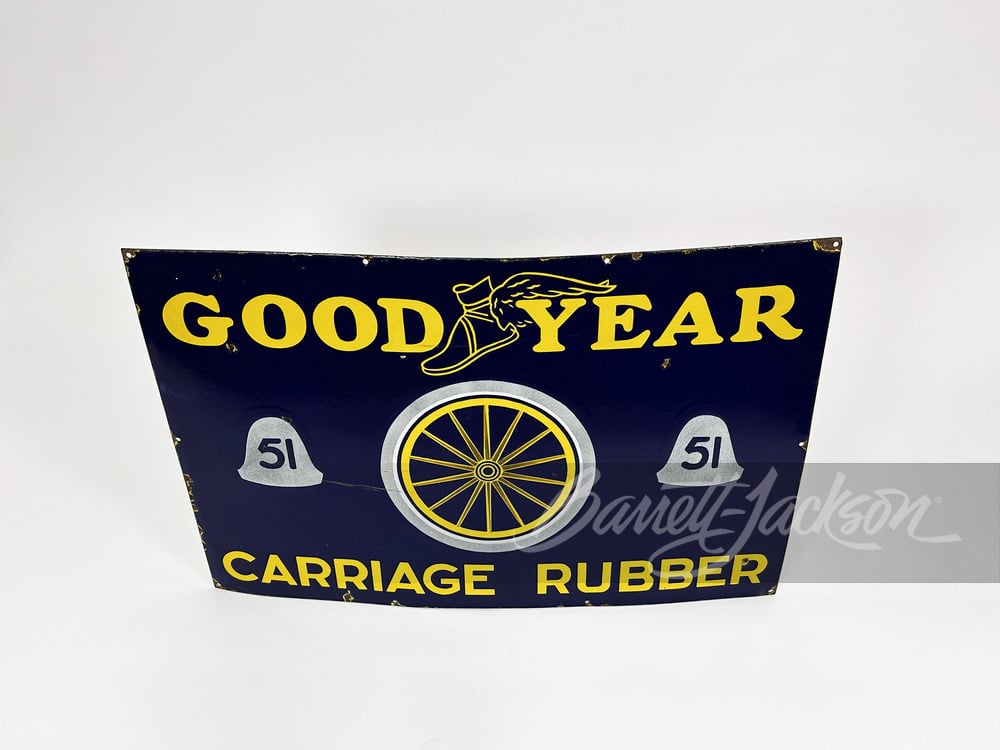 EARLY GOODYEAR CARRIAGE RUBBER PORCELAIN SIGN