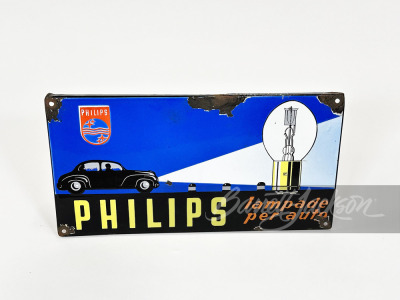 1940S PHILLIPS AUTO LAMPS PORCELAIN SIGN