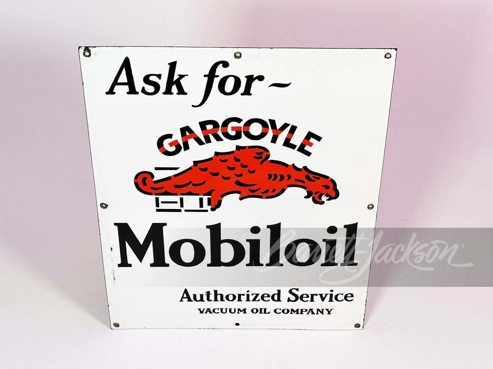 1920S-30S GARGOYLE MOBILOIL PORCELAIN SIGN