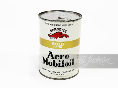 1930S GARGOYLE GOLD BAND AERO MOBILOIL TIN