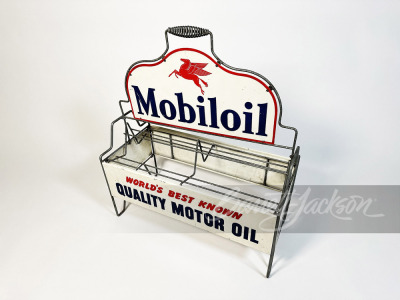 CIRCA 1940S MOBILOIL METAL CAN DISPLAY RACK