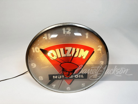 LATE 1950S OILZUM MOTOR OIL LIGHT-UP CLOCK