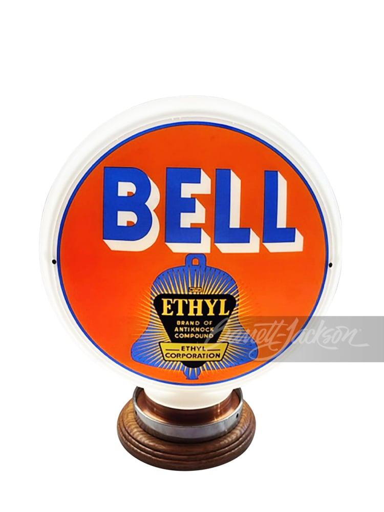 1940S BELL GASOLINE WITH ETHYL GAS PUMP GLOBE