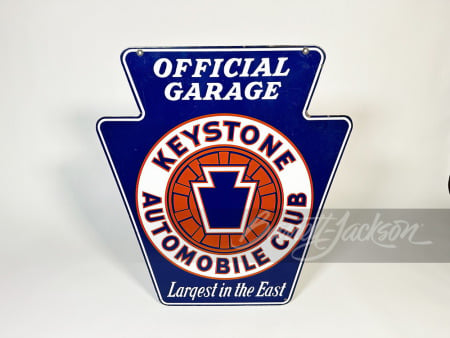 1930S-40S KEYSTONE AUTOMOBILE CLUB PORCELAIN SIGN