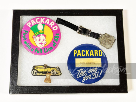 SHADOWBOX OF 1920S-50S PACKARD AUTOMOBILE ITEMS