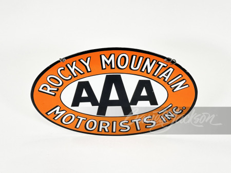 1950S ROCKY MOUNTAIN AAA PORCELAIN SIGN