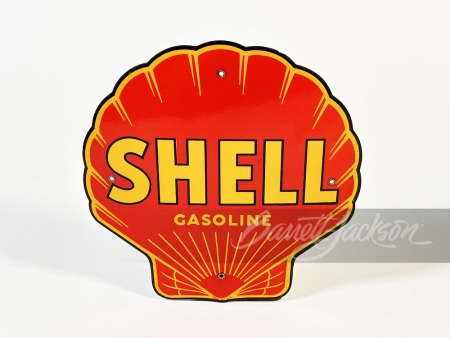 1930S SHELL GASOLINE PORCELAIN PUMP PLATE SIGN