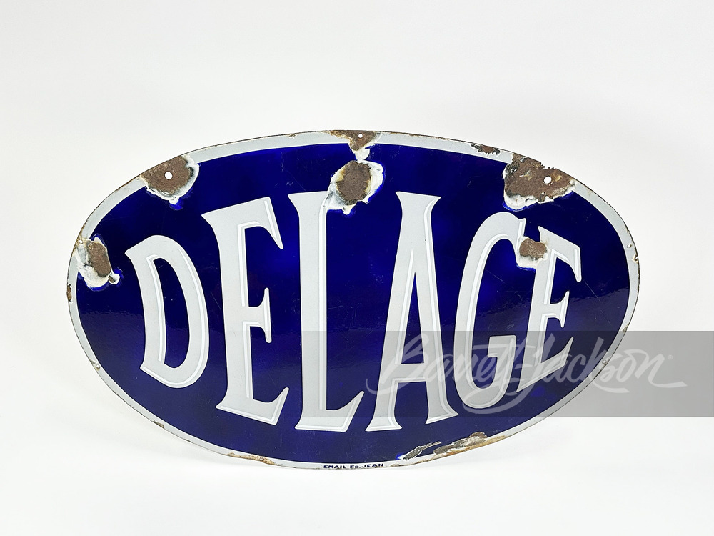 1930S DELAGE AUTOMOBILES PORCELAIN SIGN