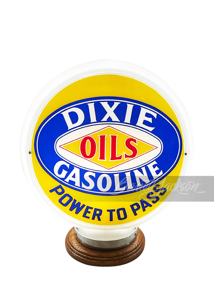 LATE 1940S DIXIE OILS-GASOLINE GAS PUMP GLOBE