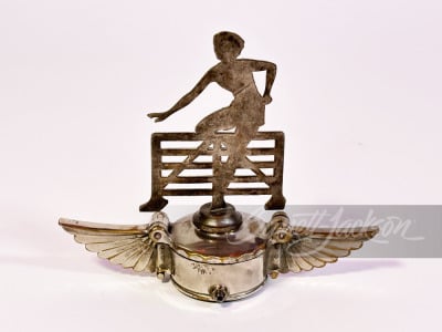 CIRCA 1920S LADY HURDLER HOOD MASCOT - 2