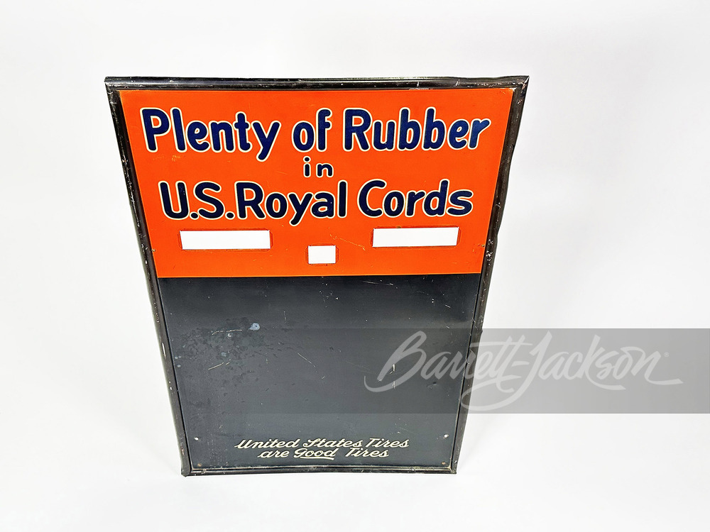 1920S U.S. ROYAL CORDS TIN CHALKBOARD SIGN