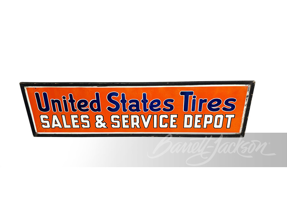 LATE 1920S UNITED STATES TIRES TIN SIGN