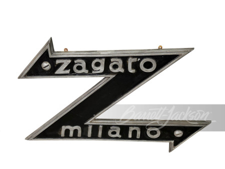 EARLY ZAGATO MILANO COMPOSITE WOOD SIGN