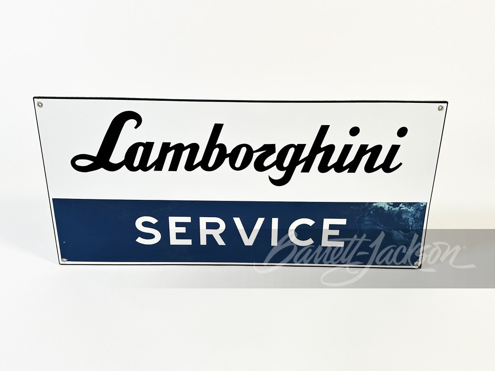 LATE 1960S-EARLY '70S LAMBORGHINI SERVICE PORCELAIN SIGN