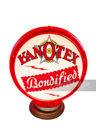 1930S KANOTEX BONDIFIED GASOLINE GAS PUMP GLOBE