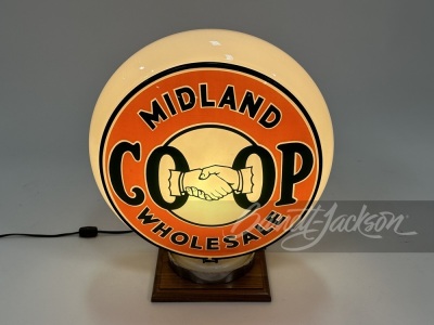 CIRCA 1930S-40S MIDLAND CO-OP GAS PUMP GLOBE - 2