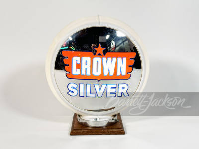 1950S CROWN SILVER GASOLINE GAS PUMP GLOBE - 2