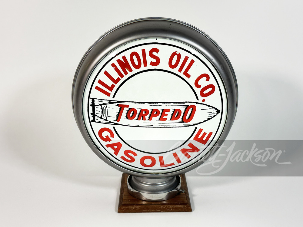 1930S ILLINOIS OIL TORPEDO GASOLINE GAS PUMP GLOBE