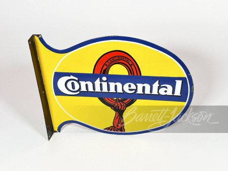 1930S CONTINENTAL TIRES PORCELAIN FLANGE SIGN