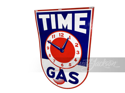 1940S TIME GASOLINE PORCELAIN SIGN - 2