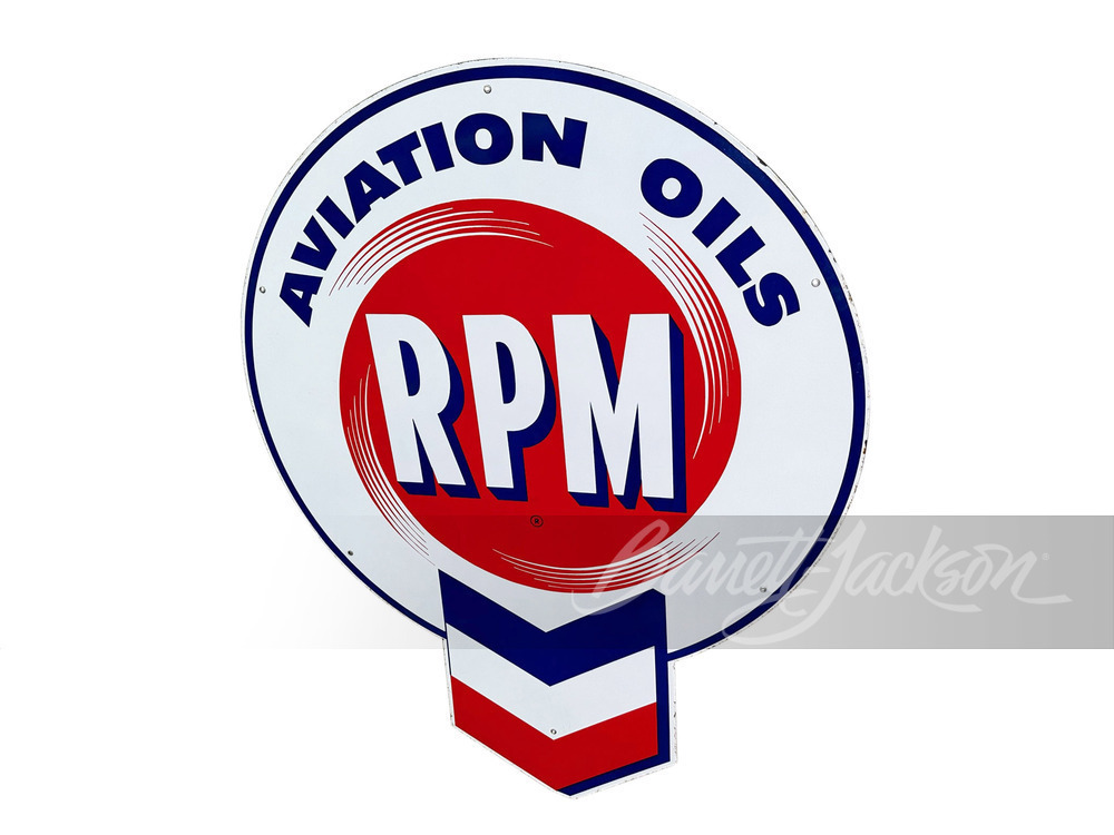 1950S RPM AVIATION OILS PORCELAIN SIGN