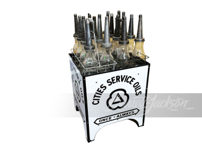 1930S CITIES SERVICE OIL PORCELAIN BOTTLE RACK - 2