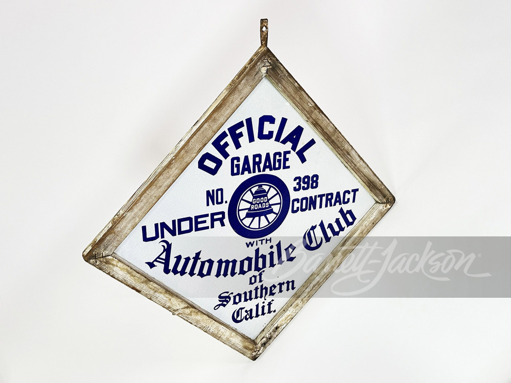 1920S AUTOMOBILE CLUB OF SOUTHERN CALIFORNIA PORCELAIN SIGN